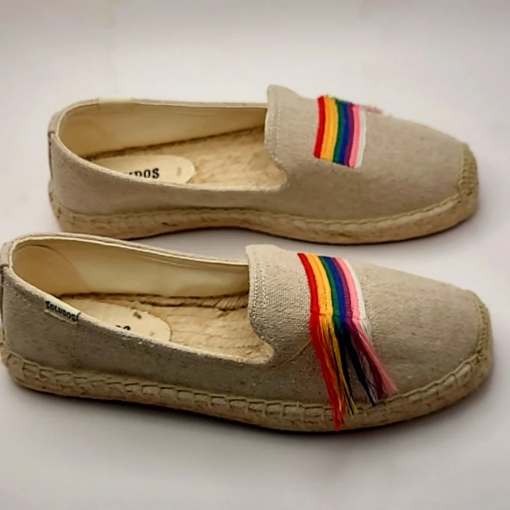 Soludos Pride Slip On  Espadrilles In Natural Sand Color - Picture 4 of 10